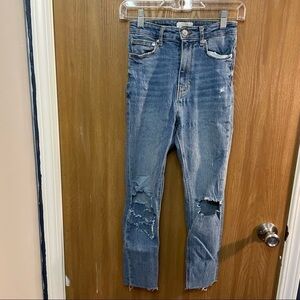 Zara Woman Premium Denim Collection Ripped Jeans Size 2